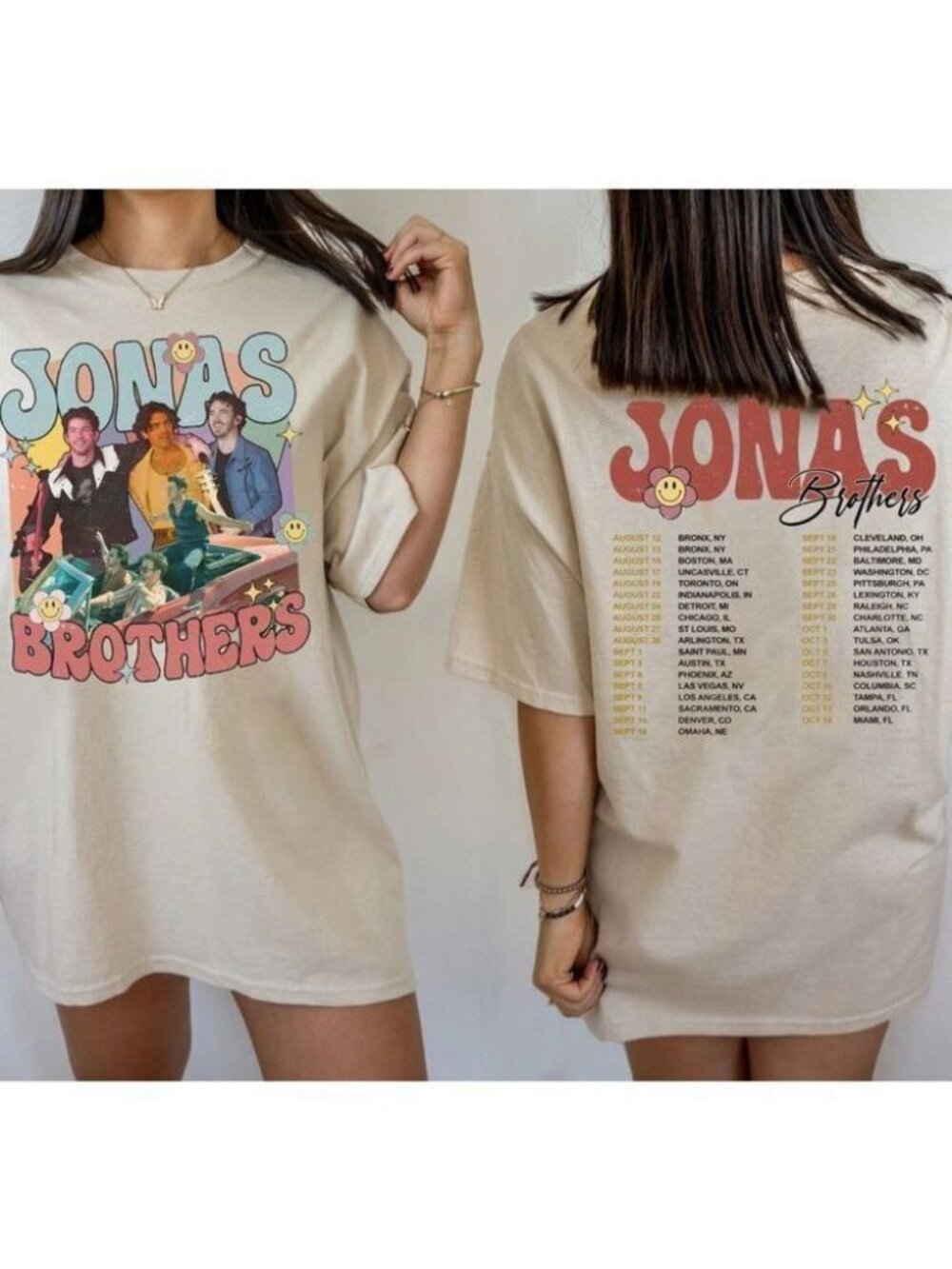 Jonas Brothers Tour Double Print Fan Gift T-Shirt